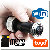 Облачный беспроводной WI-FI IP видеоглазок-камера «HDcom T201-8G (Black)»